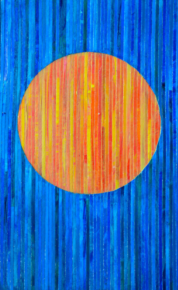 Sunrise - original acrylic and collage on board - 13.25