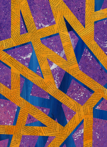 Read Between The Lines - collage and acrylic on canvas