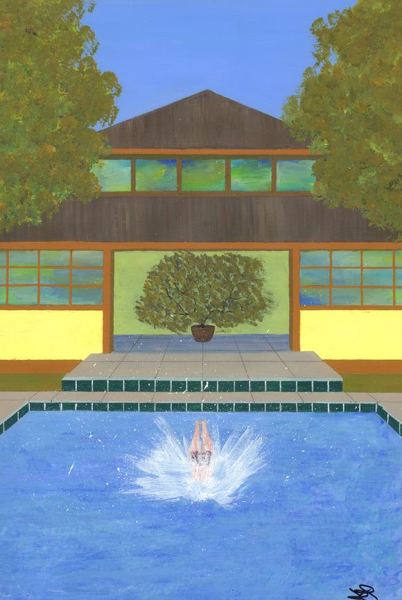 Splash! Tropical Villa - acrylic on paper