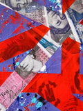 Money Talks - framed acrylic and collage on canvas - 20 x 24 inches
