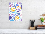 A3 giclee art print of an abstract watercolour in blues and purples 